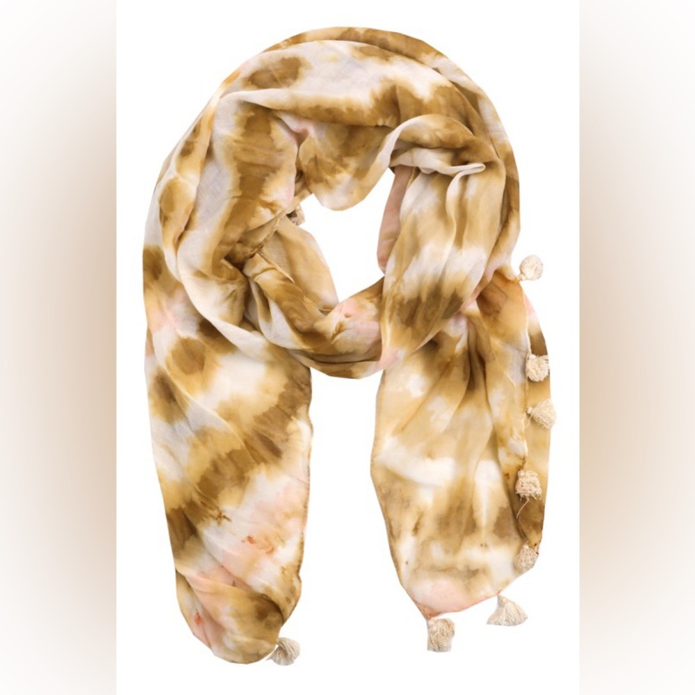 Tie Dye Oblong Tassel Fringe Scarf